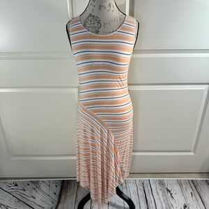 M.S.S.P. Asymmetrical Striped Sleeveless Dress Medium